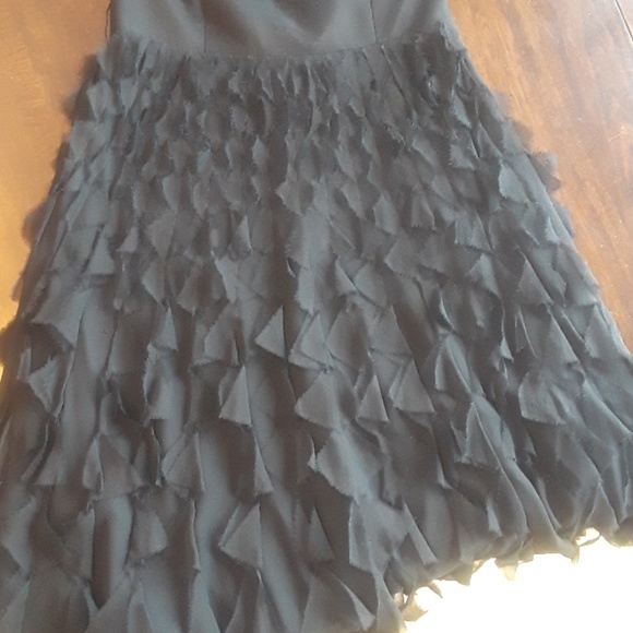 WHBM Black Halter Neck Ruffle Skirt MIDI Dress - Picture 4 of 14